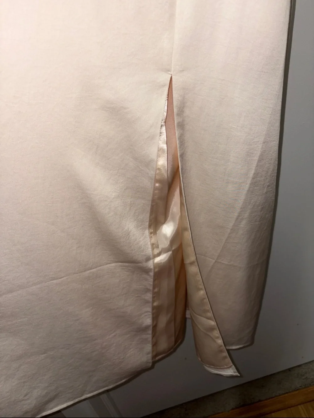 Express ivory(cream) High-Neck Midi Dress - Picture 3 of 5